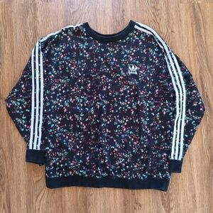 Adidas Men's Black Floral Sweater